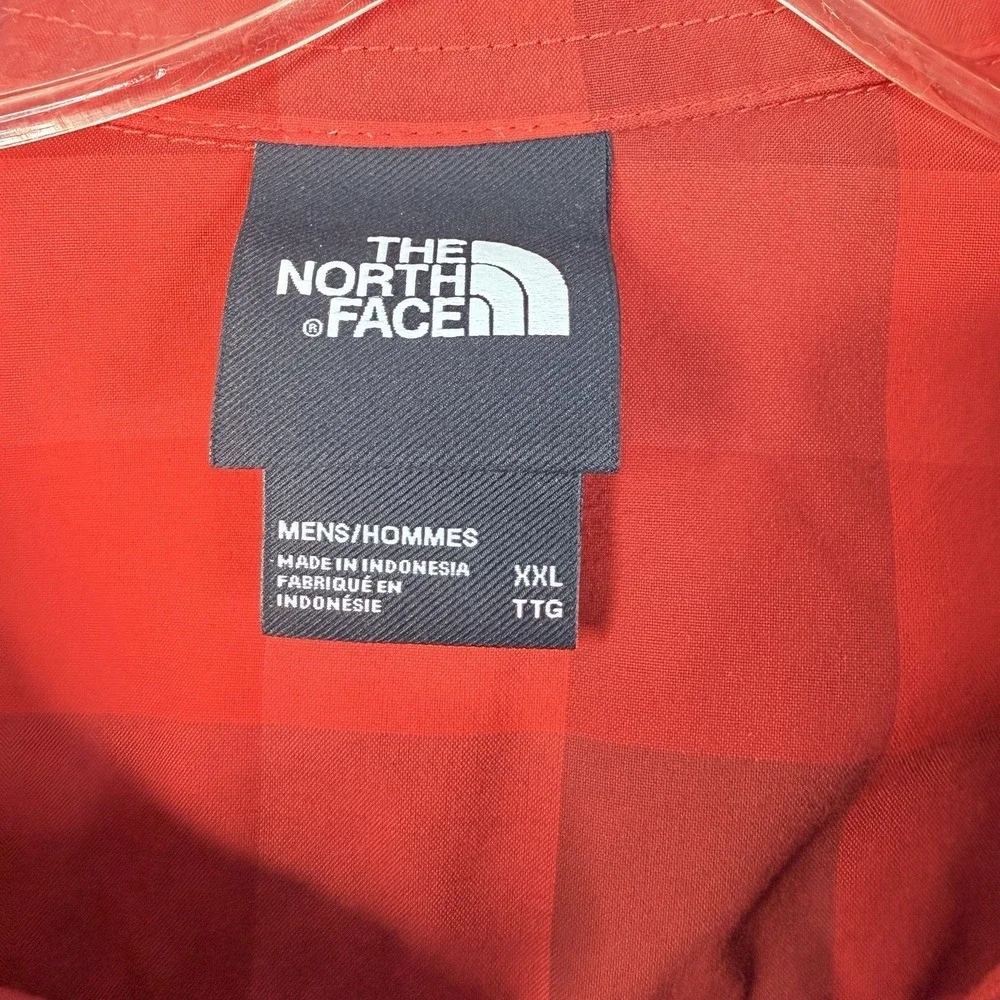 The North Face Mens Plaid Short‎ Sleeve Button Down Monanock Shirt Red XXL